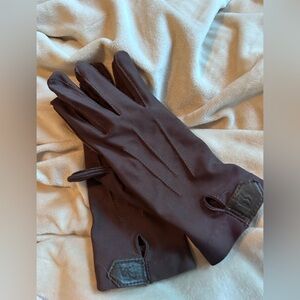 Isotopers  Brown Leather Gloves